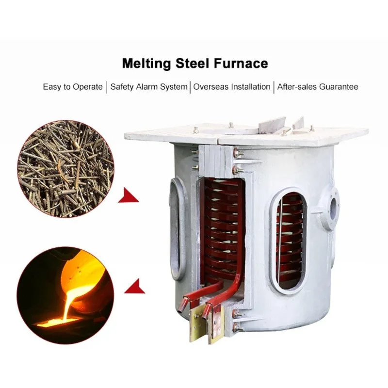 Casting Foundry 200Kg-5 Ton Steel Iron Metal Smelting Induction Melting Electric Industrial Furnace