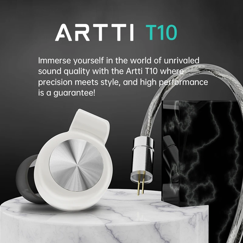 Проводные наушники-вкладыши ARTTI T10, Hi-Fi наушники-вкладыши с монитором 0,78 мм, 2 контакта, разъем 3,5 мм/4,4 мм, плоский драйвер, текстурированные басы, Новинка