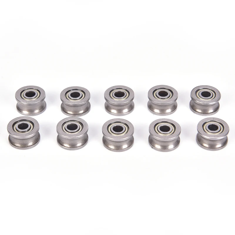 10pcs U624ZZ 4*13*7mm U Shaped Round Bottom Track Groove Pulley Bearing Sliding Rollers Bearing U Groove Ball Bearings