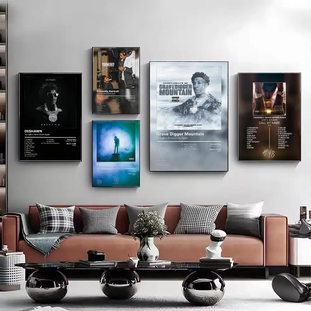 Singer YoungBoy Never BrokeAgain Album Poster HD Wall Art Aesthetic Decor for Living Room Bedroom Office Stylish Gift
