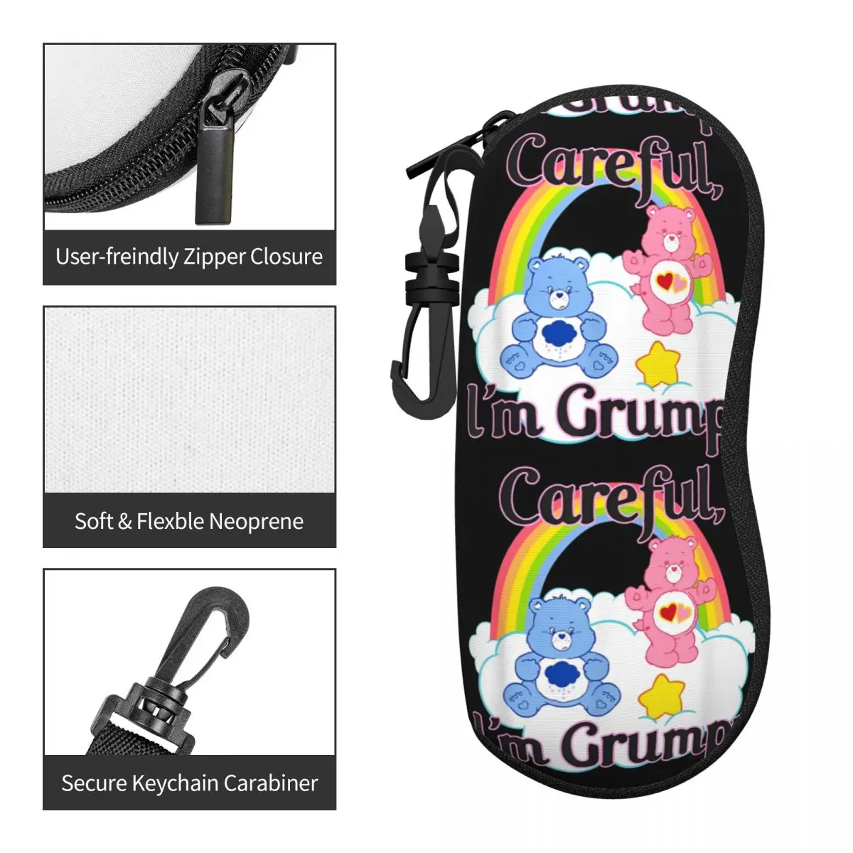 Care Bears Vorsicht: I'm Grumpy Brillenetui, praktische Brillen-Aufbewahrungsbox, Ultra-Etui für Augenkontakte