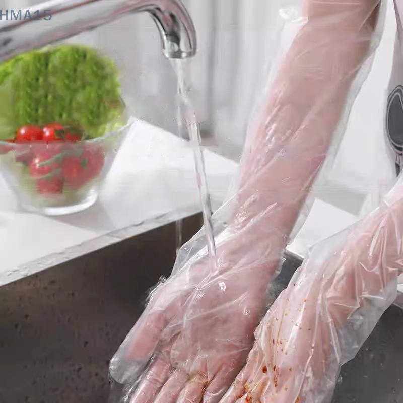 Lengthened And Thickened Arm Protective Household Gloves Four Seasons Oil-proof And Waterproof Kitchen Household Gloves