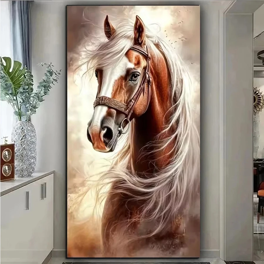 

Horse portrait 5d Diy Diamond Painting animal Cross Stitch Full Rhinestone Diamond Mosaic Embroidery handmade Home Decoration