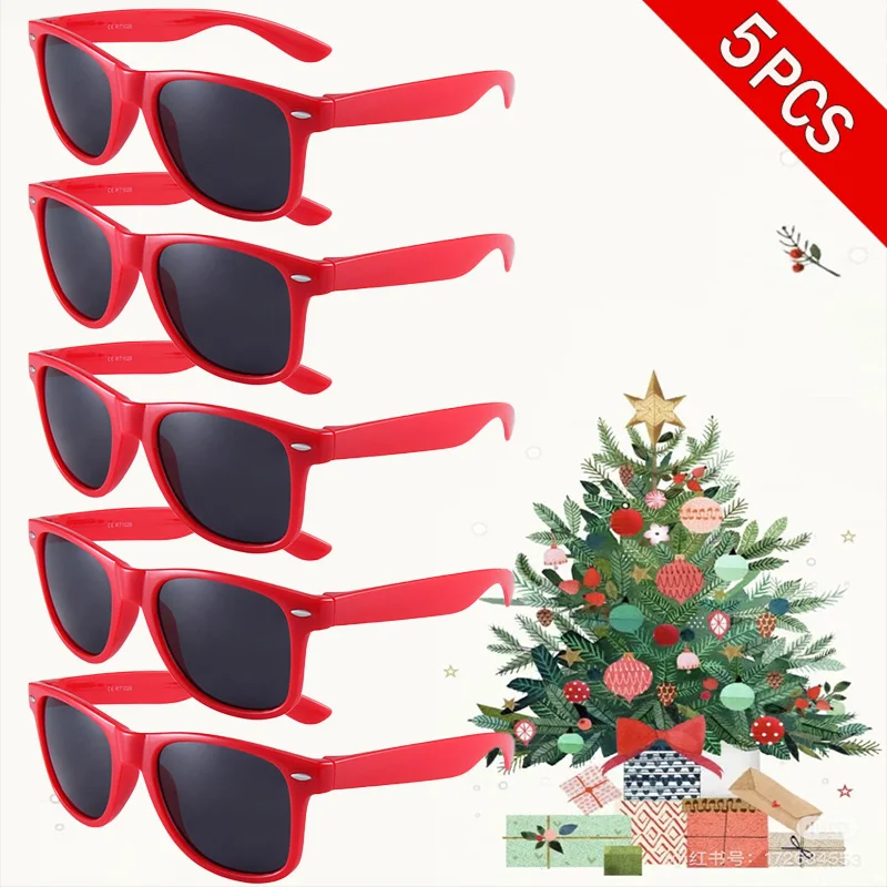 5 قطع للنساء/الرجال إطار بلاستيكي مربع نظارات عصرية ملونة غير رسمية، لحفلات المهرجانات والعطلات والتصوير الفوتوغرافي في الشوارع #1