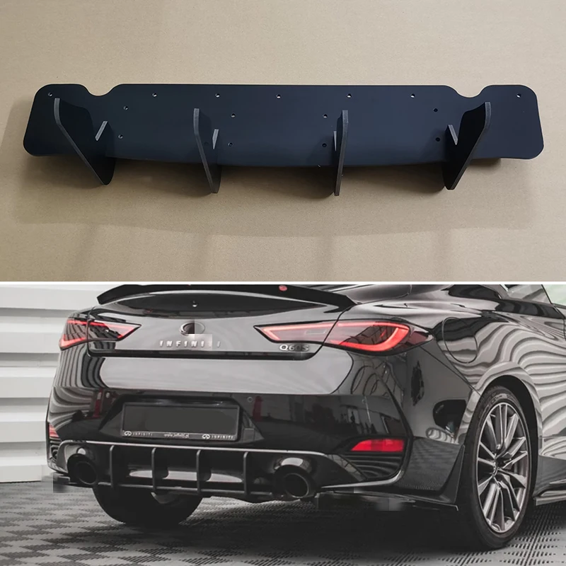 

For Infiniti Q60 S MK2 2016--2022 Year Rear Diffuser Bumper Lips Spoiler Splitter Body Kit Accessories