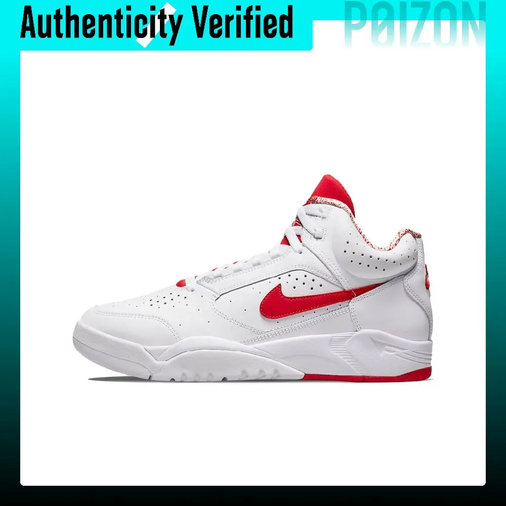 Nike Air Flight Lite Mid top Basketball Shoes Men's White Red DJ2518-101