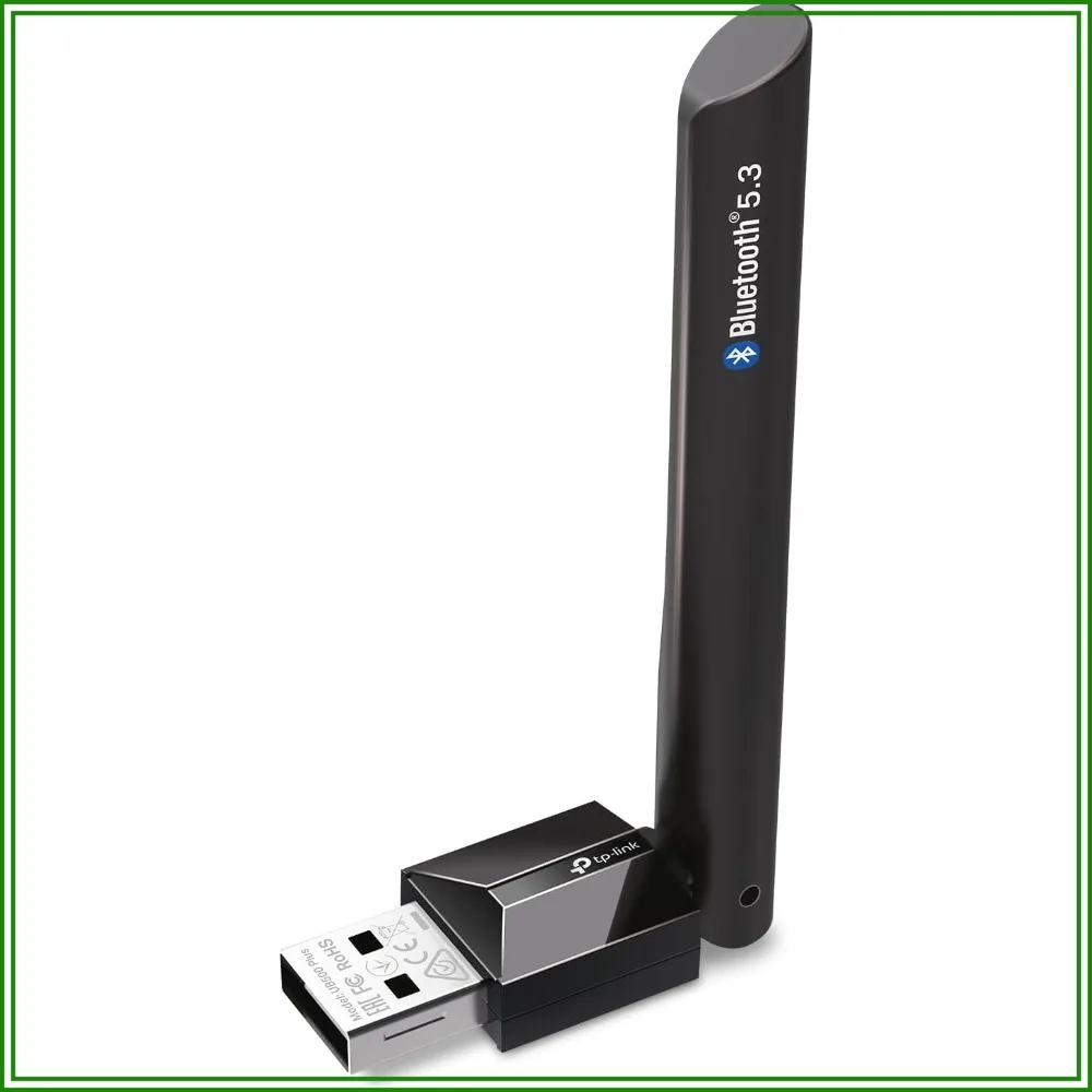 USB Bluetooth 5.3 Adapter for PC, Long Range, Plug and Play, Adjustable Antenna, Supports Windows 11/10/8.1/7, for Desktop, Laptop, Keyboard, Mouse