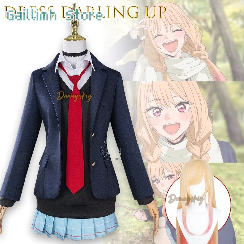 

Марин Китагава Вакана Годзё Косплей Костюм Синий Костюм Школьная Форма Сезон 2, Хэллоуин Вечеринка Женщины