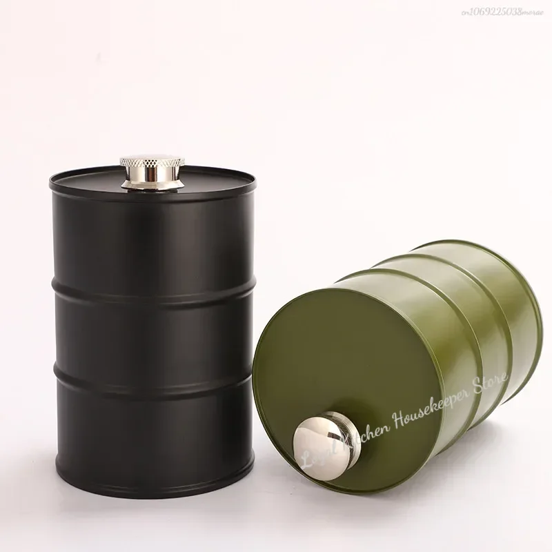 25oz Vodka Oil Drums Whisky Flagon Oil Barrel Vodka Whiskey Jug Portable 304 Stainless Steel Alcohol Liquor Hip Flask Whisky