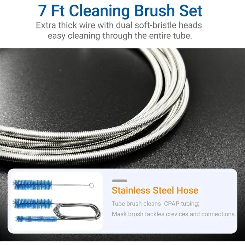 B04C-CPAP Tube Cleaning Kit(9 Pack), Hose Holder& Tube Clips, For Standard 15-22Mm Diameter Tubing