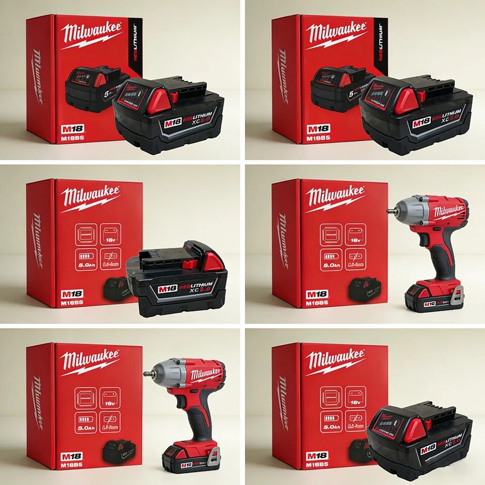 

Аккумулятор REDLITHIUM-ION 18В 5Ач, совместимый с более чем 200 инструментами M18, с индикатором заряда, защитой от перегрузки, водонепроницаемый, Milwaukee M18