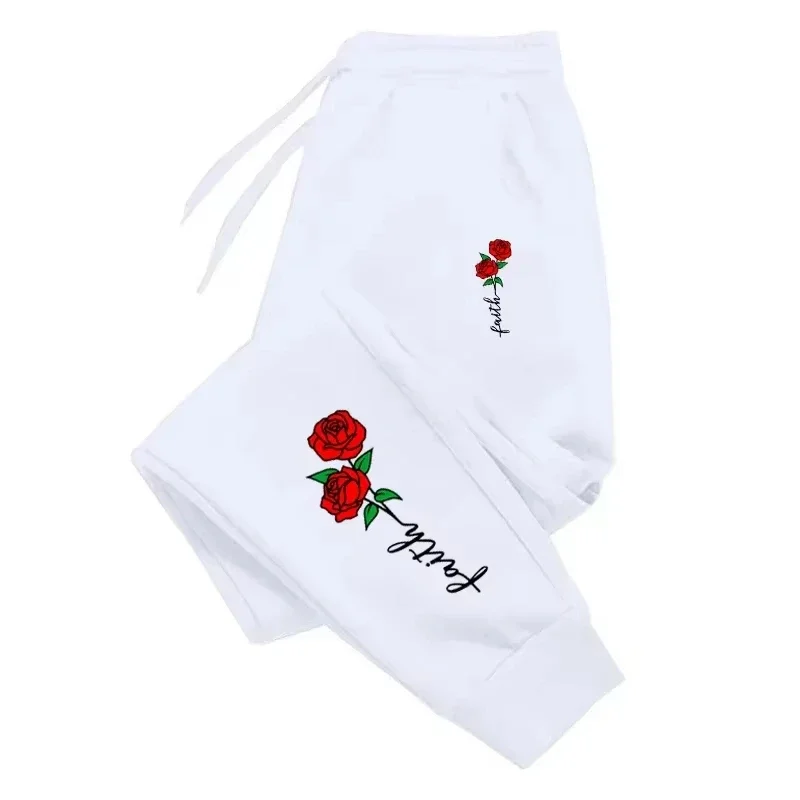 

2025 Beautiful Flowers Printing Womens Sweatpants Daily Casual Fashion Trousers Sports Jogging Sweat Mens Pants Street Hot Sale
