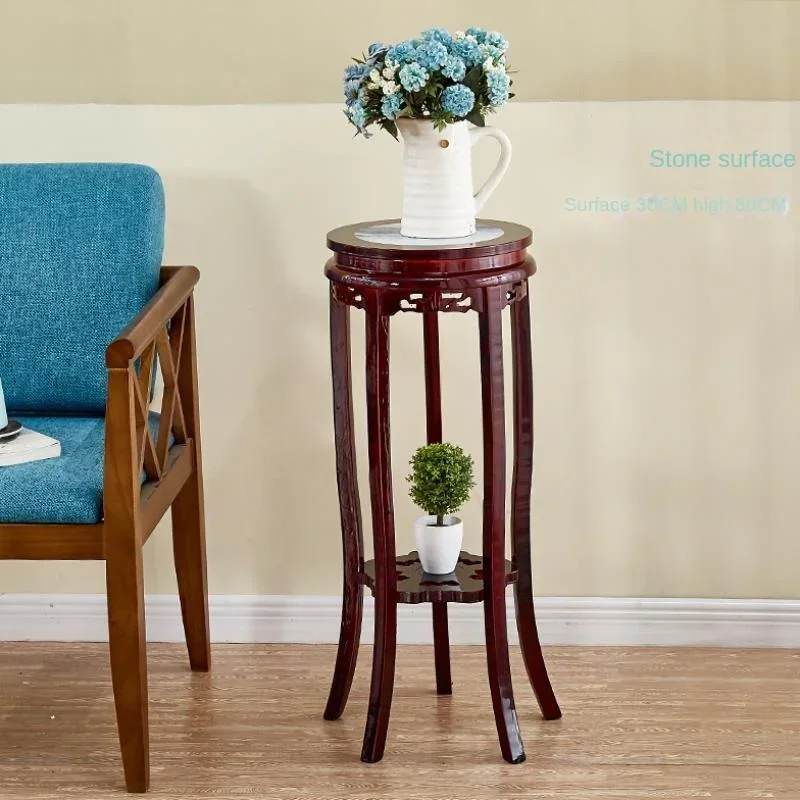 Soporte de flores de madera maciza china para el hogar, marco de macetas para bonsái, estante individual para flores para interior
