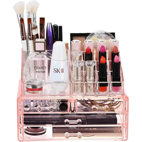 12 best sales गुलाबी मेकअप आयोजक - №1