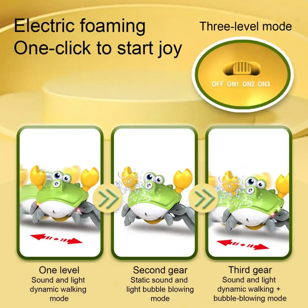 Crab-shaped Bubble Blower Electric Crab Bubble Machines with Led Lights Music Automatic Blower for Kids Fun Outdoor for Children