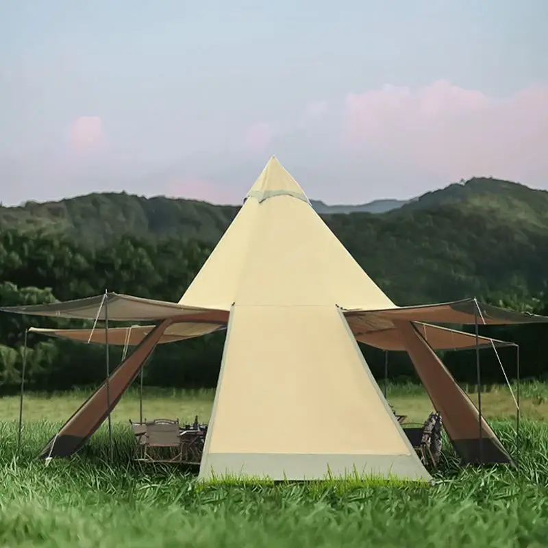 Wholesale Portable 5.8m Aluminum Indian Teepee Pyramid Tent Fire Proof and Safe for Outdoor Use
