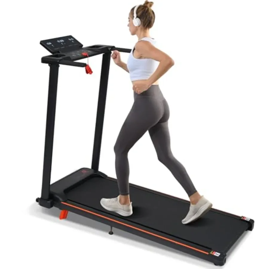 Home treadmill with incline, steel frame, black, 3.0HP motor, portable lightweight design, 300LBS capacity