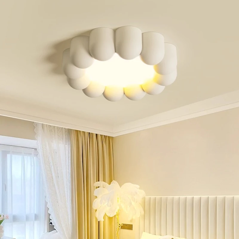 Creative Resin Mountain Peak Circular Ceiling Lights Nordic Cream Wind Eye Protection Bedroom Room Decor Study LED Ceiling Lamps