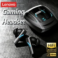 Lenovo-auriculares inalámbricos para videojuegos, cascos deportivos con Bluetooth 6,0, baja latencia, reducción de ruido, resistentes al agua, duración de la batería de 24H