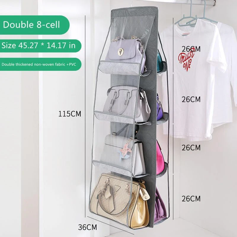 Purse Organizer 8 Pockets Handbag Hanger for Closet Hanging Purse Handbag Storage Organizer with Thicken Metal Hooks