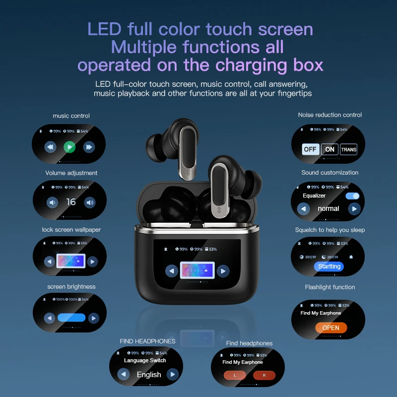 Original V8 TWS Wireless Bluetooth Earpuds For Sport Gaming Headsets Noise Reduction Mic Headphones LED Display Earphone