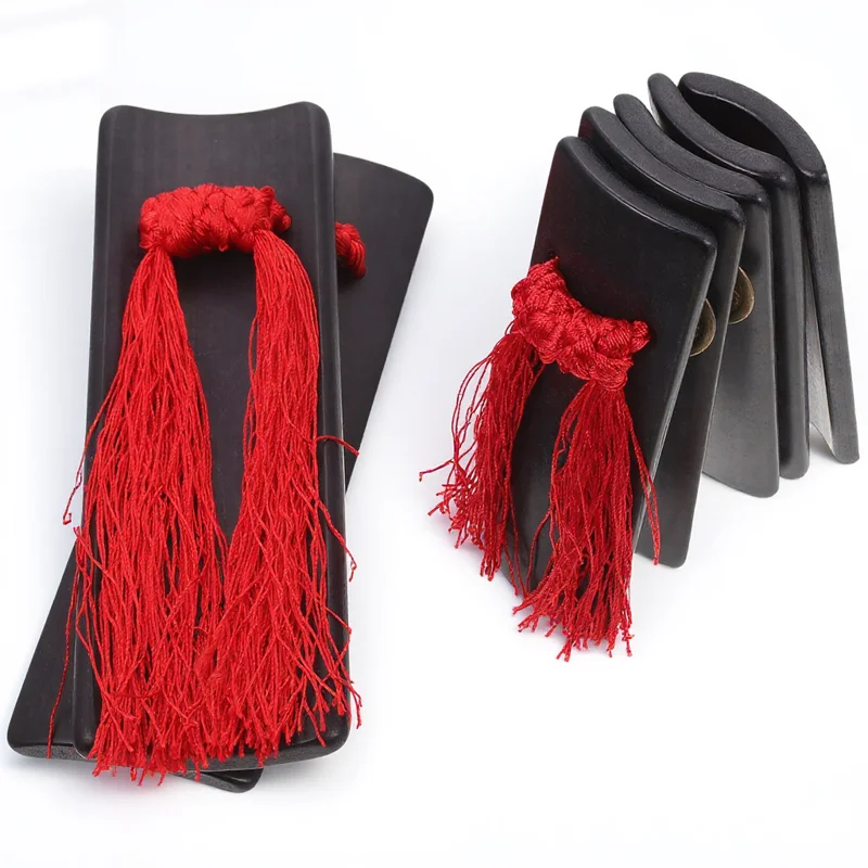 

1Set Traditional Bamboo Kuaiban Handheld Allegro Clappers Polished Durable Professional Percussion Instruments Storage Bag