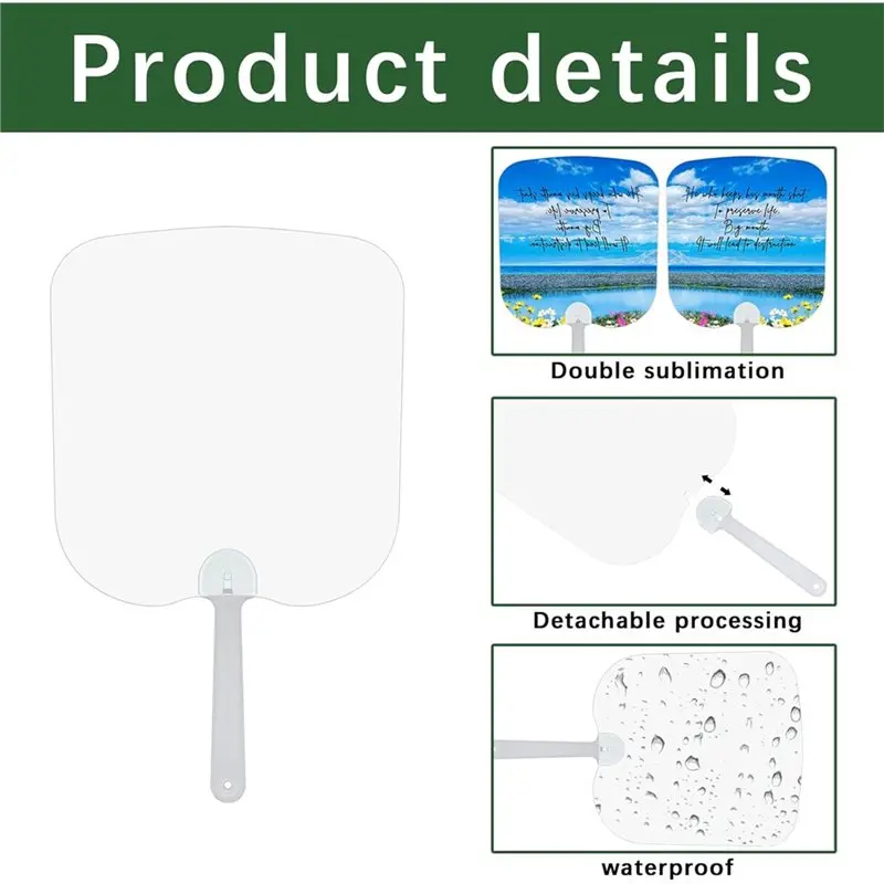 【LIMITED EDITION】Sublimation Fans 60 Pcs Blank Double-Sided Paddle Fan Blanks, DIY Hand Fan For Wedding For Guests Graduation