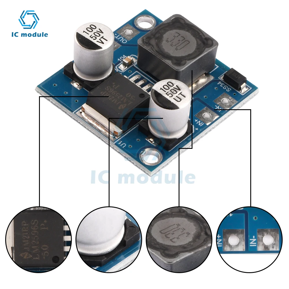 DC-DC Step Down Volt Regulator Input 7-40V Output 5V Buck Converter Electronic Voltage Stabilizer Power Supply Module