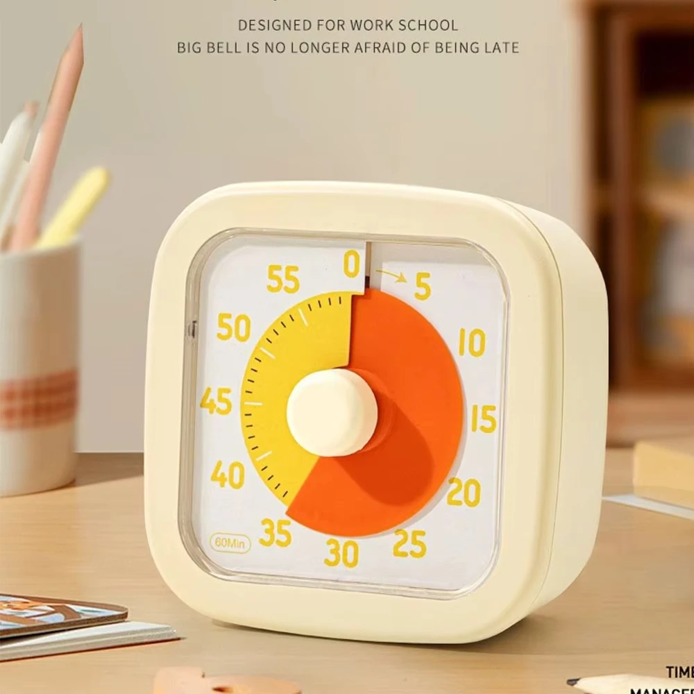 

Convenient 60-Minute Visual Timer Self-discipline Loud Kitchen Cooking Timer Visualization Silent Countdown Timer Home School