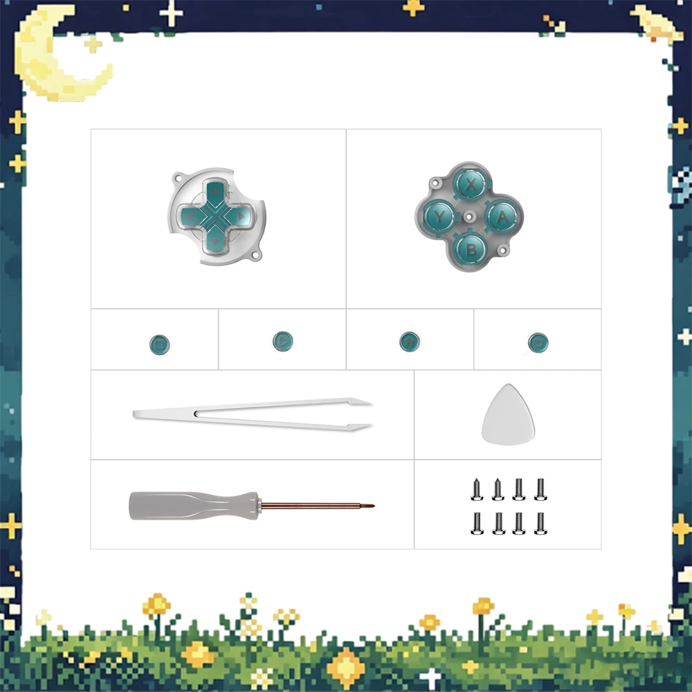 Retroid Pocket NOVA Replacement Button Kit ABXY D Pad DIY Repair Accessories with Screwdriver and Opening Tools