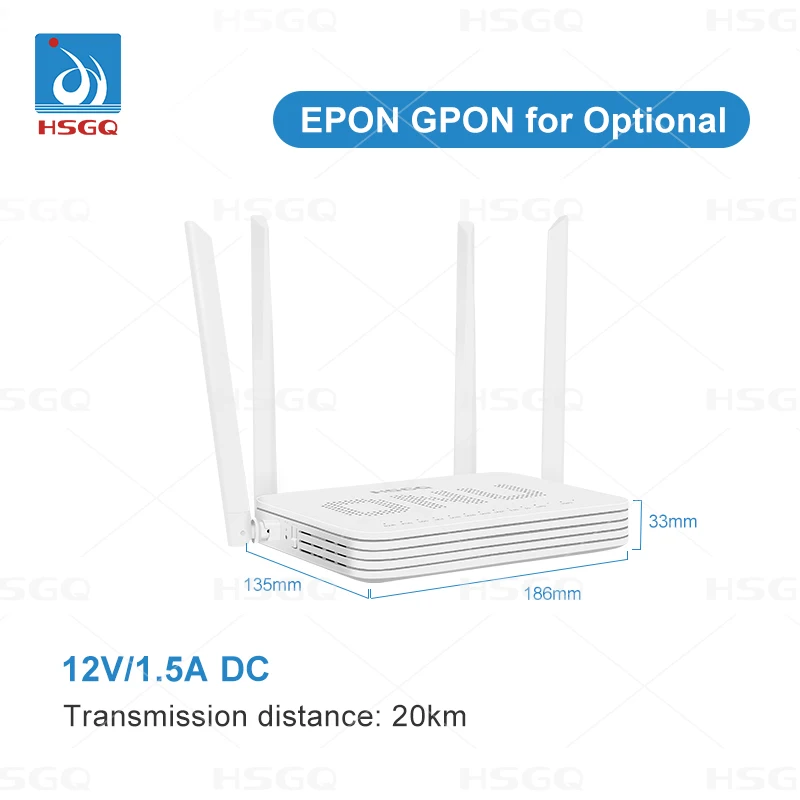 HSGQ-X410AX ONT Dual Band AX3000 WiFi 6 4GE + 1POTS Support for GPON/EPON Fiber Optic Equipment