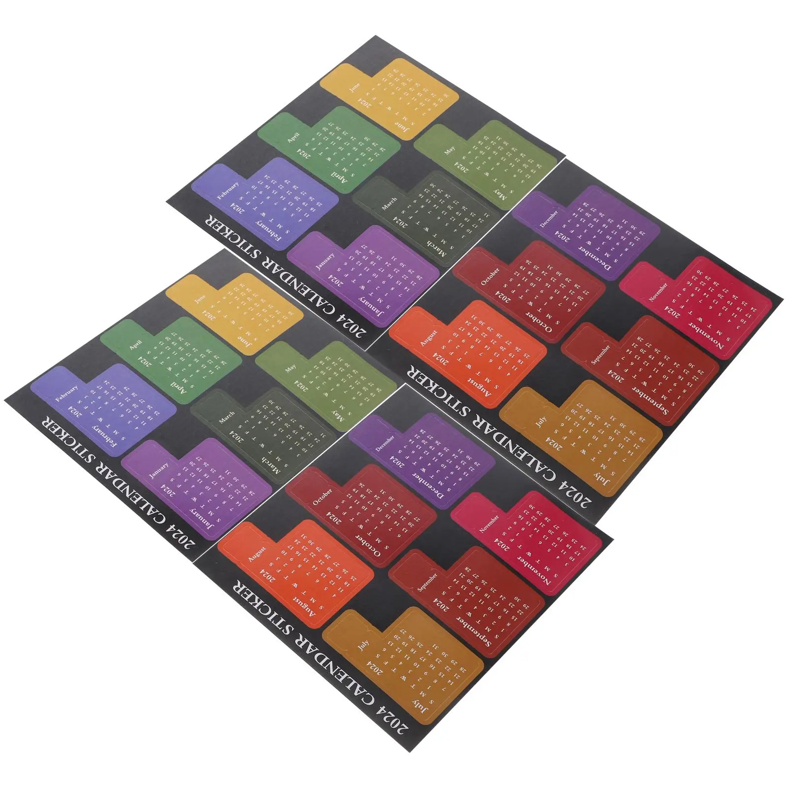 

4 set Calendar Stickers Index Tabs for Notebook Office Home Planner Accessories Bright Non Fading Monthly Daily Yearly