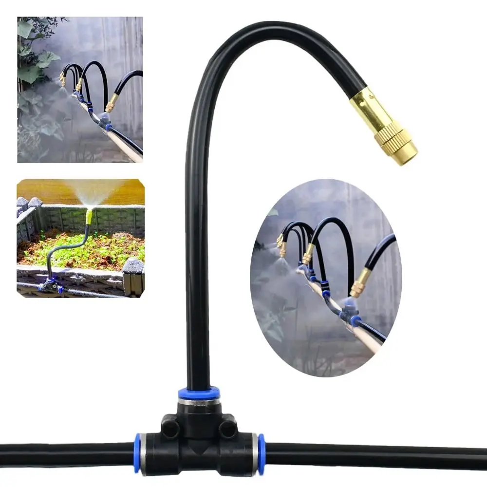 

Garden Misting nozzle Cooling System Adjustable 360° Rotating Free Bending Copper Sprayers Garden Humidification Watering