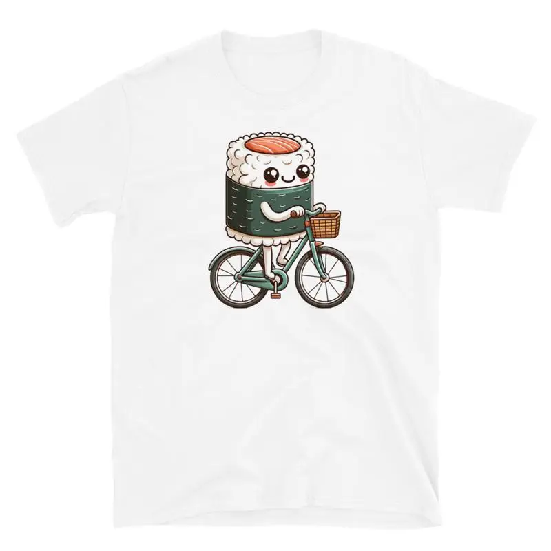 

Kawaii суши езда на велосипеде футболка японская культура новинка