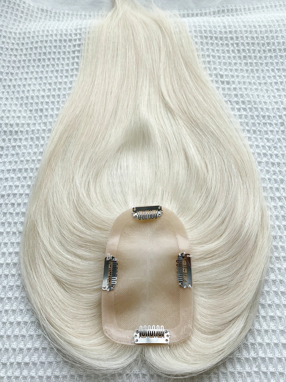 2024 Salon Quality Mono Lace Skin Base Hair Topper For Women Blonde Color 3x5 Women Human Hair Topper
