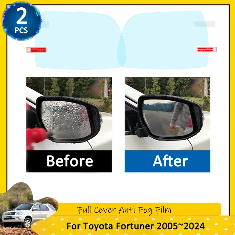 For Toyota Fortuner Hilux SW4 AN50 AN60 AN150 AN160 2005~2024 2006 Car Films Full Cover Anti Fog Film Rearview Mirror parts