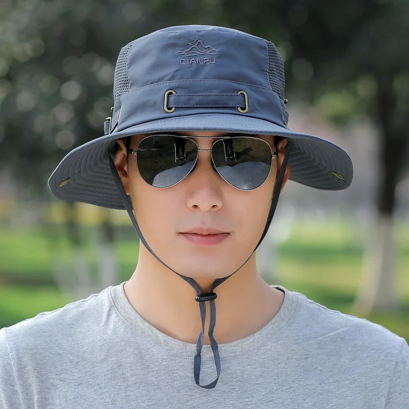 

Hat for Mensummer Fisherman Hat Outdoor Sun Protection Quick Drying Mesh Breathable Mountaineering Hat Large Brim Sun Hat