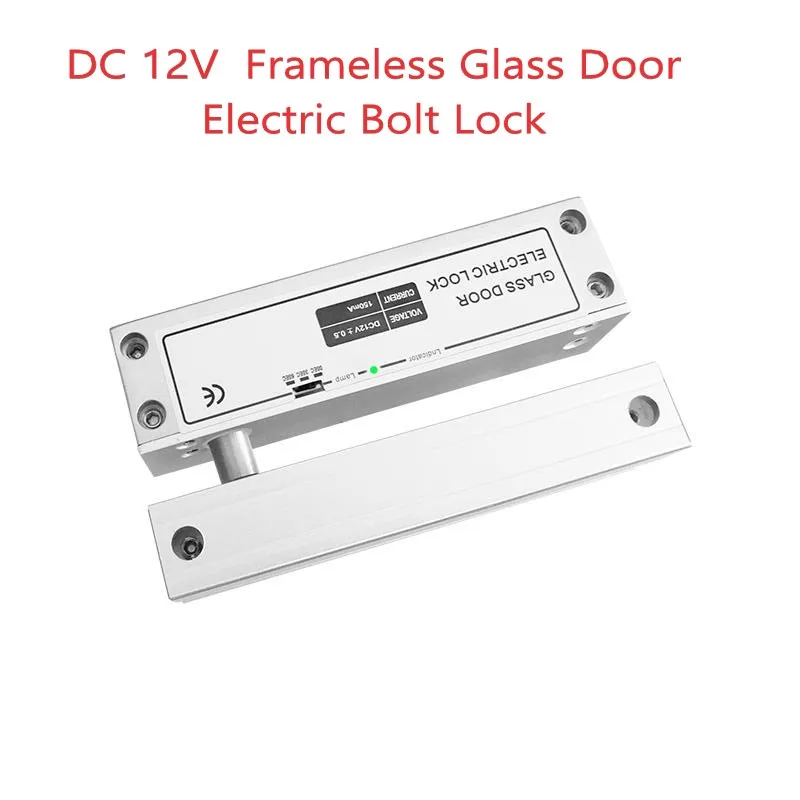 DC 12V  Frameless Glass Door Electric Bolt Lock Time Adjustment Auto Locked Left and Right Open