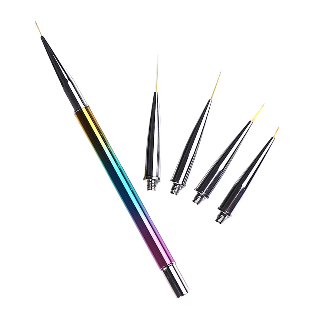 

1Set Nail Art Liner Pen Set with Replaceable Fine Tips for Striped Lines Patterns Decoration Professional Manicure Drawing Tool