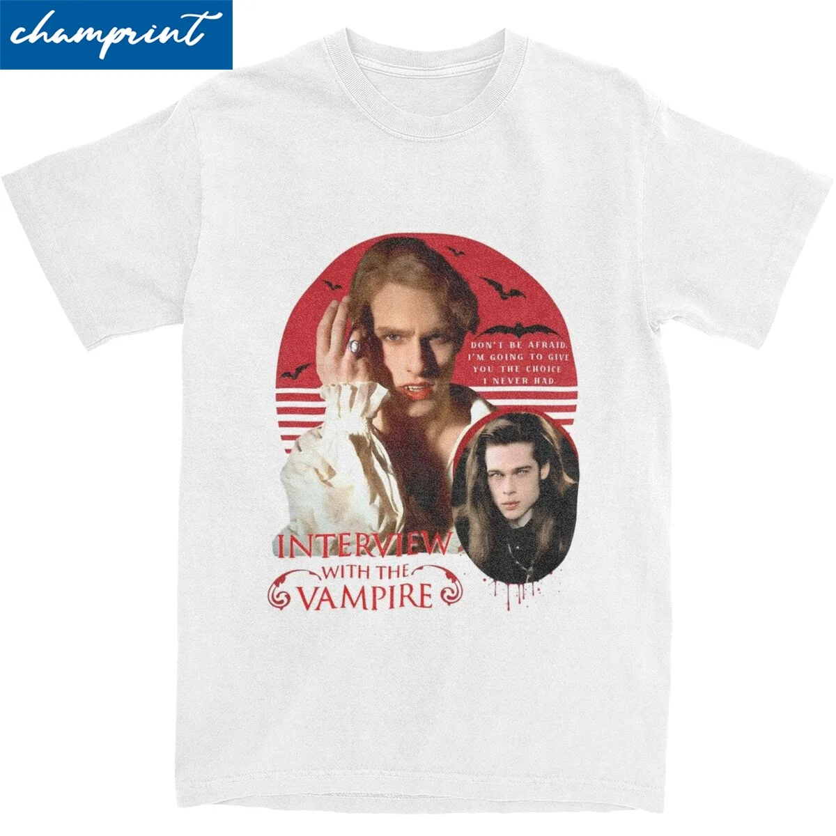 Interview With The Vampire Horror T-Shirts Men Women Lestat De Lioncour Hipster Pure Cotton Tee Round Collar T Shirt Clothes