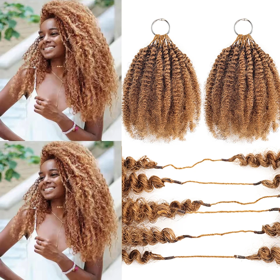 Afro Kinky Curly Highlight 4/30 Feather Crochet Hair Extensions Curly Braids For Africa Women 40 Strands/Pack #30 Crochet Hair