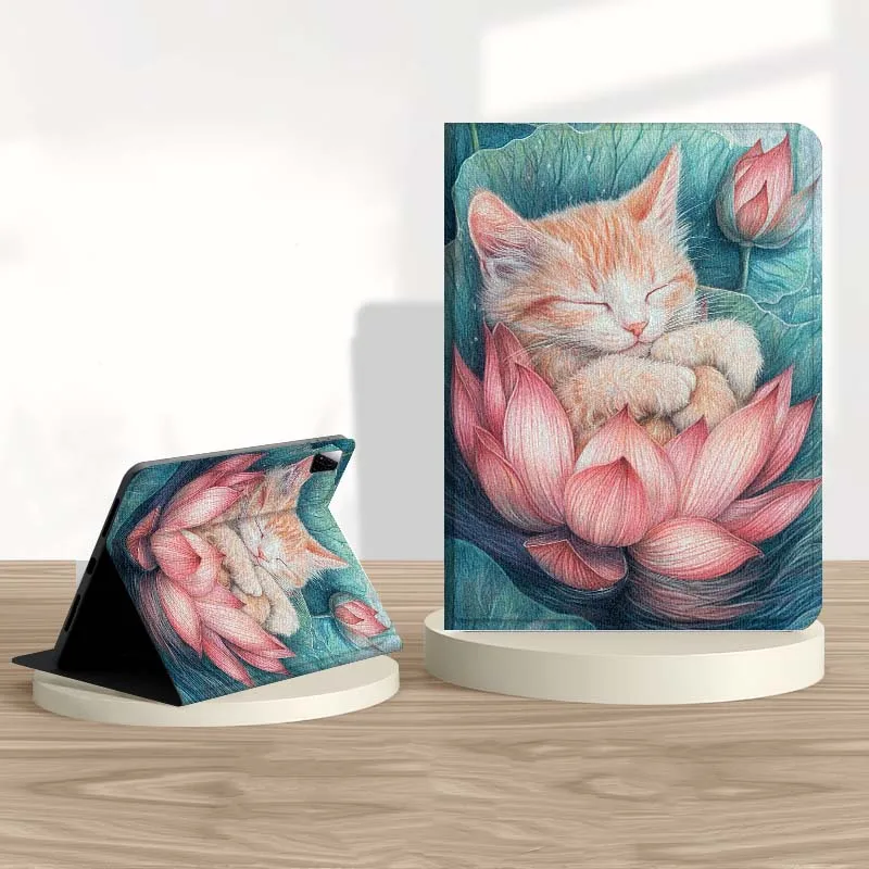 

Cat Cartoon Flower Popular Tablet Case For Xiaomi Redmi Mi Pad 4 5 6 6s 7 7s SE Pro 2 11 Plus Max 12.4 11.2 12.5 8.7 inch