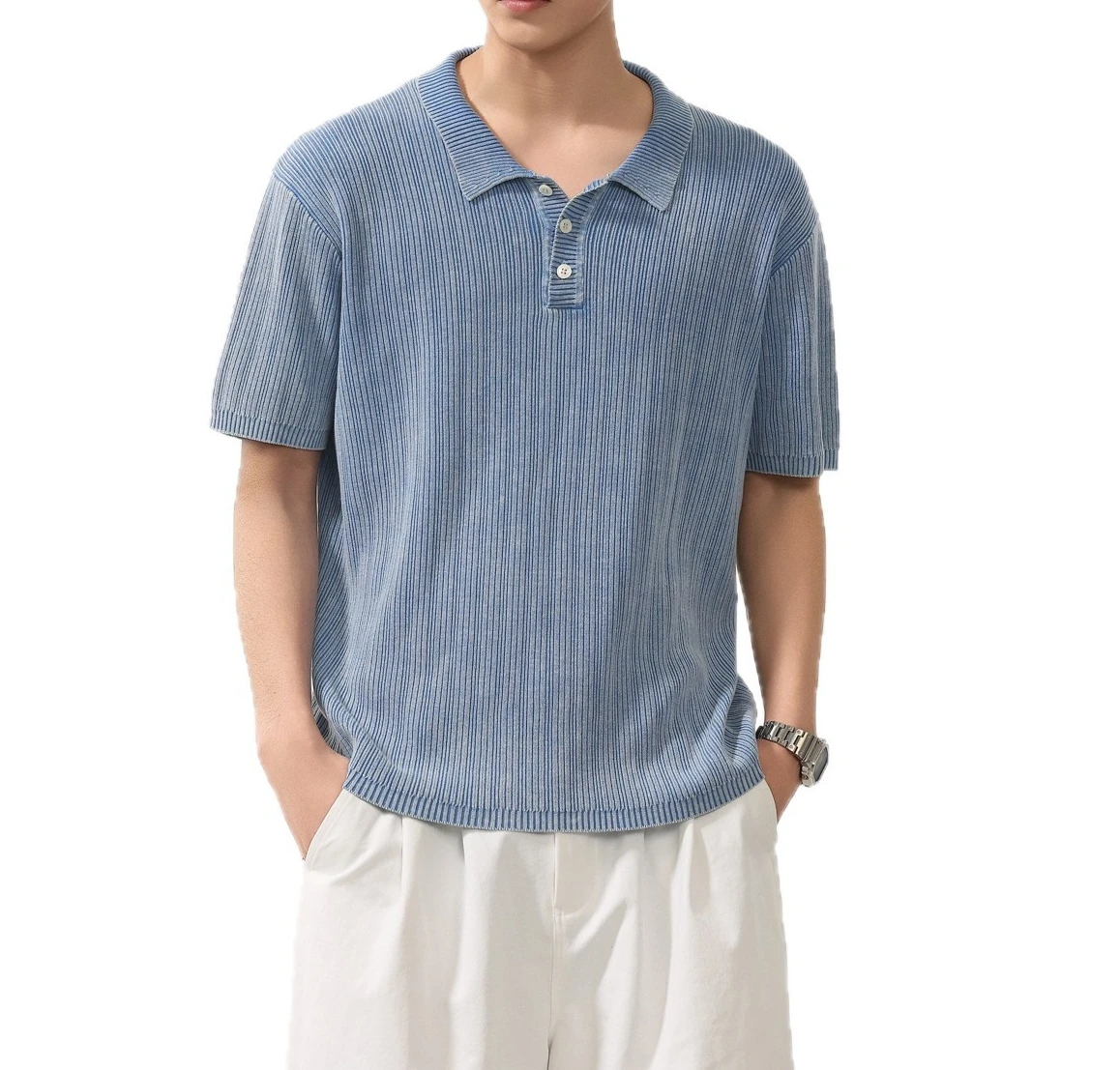 2026 Summer New Cotton Seagull Collar Short-sleeved Polo Shirt Men's Loose Casual Lapel Half-sleeved T-shirt