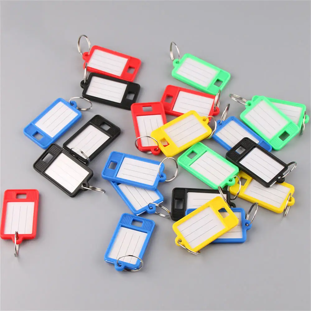 Luggage Tags Plastic Name Baggage Keychain Key Tags Ring Label Numbered Key Chains Key Rings For School Home Office