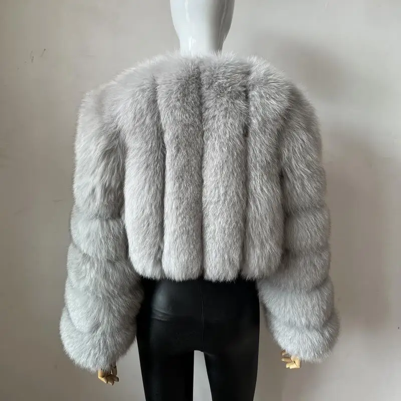 2023 New Short Style Real Fox Fur Coat Winter Woman Natural Warm Fashion Luxury