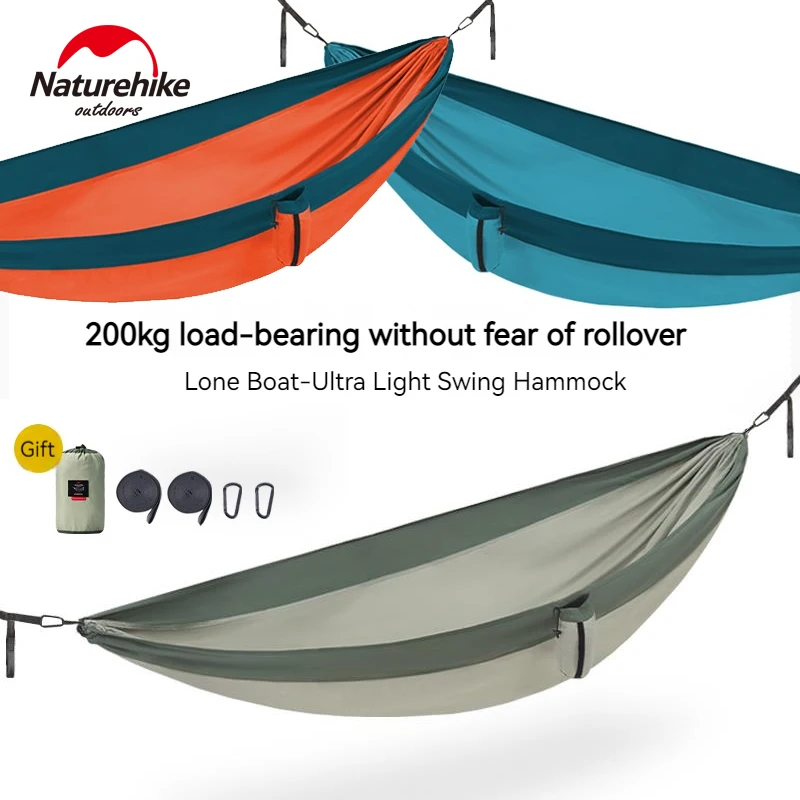 

Naturehike Upgraded Hammock Outdoor Camping Hiking Forest Hanging Bed for Single Double Portable 600g Ultralight Bearing 200kg