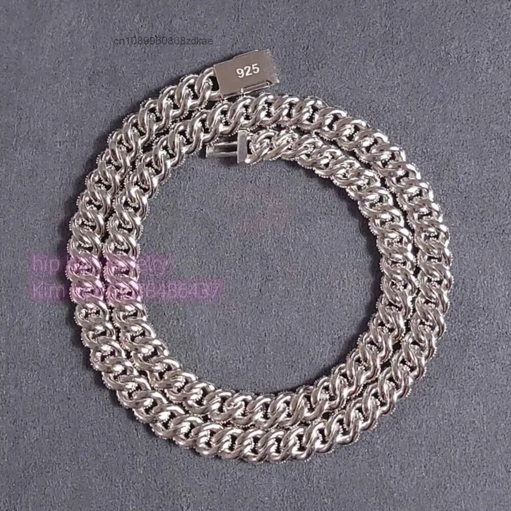 Luxury Hip Hop Jewelry Cuban Link Chain 925 Silver Custom 10mm Width Gra Certificate Moissanite Diamond Cuban Necklace.