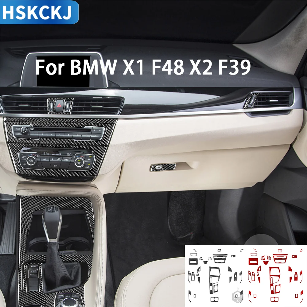 Для BMW X1 F48 16—21 X2 F39 18–21 автомобильные аксессуары из углеродного волокна, подъемная панель, накладка, наклейка, внутренняя модификация