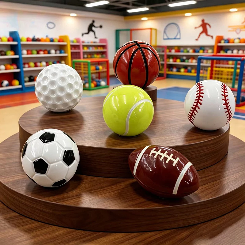 100pcd Cute Simulated Sports Ball Basketball Rugby Football Tennis Golf 3D Resin DIY for Keychain Pendants Dollhouse Accessories
