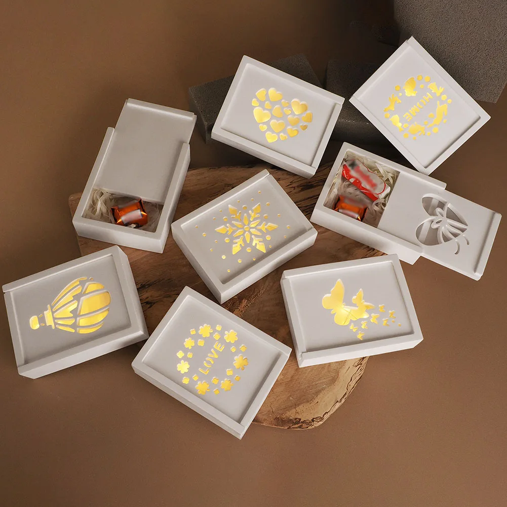 

Silicone Storage Box Mould Hollow Out Storage Case Mold DIY Rabbit Butterfly Silhouette Mold Non Stick Rectangular Casting Mould